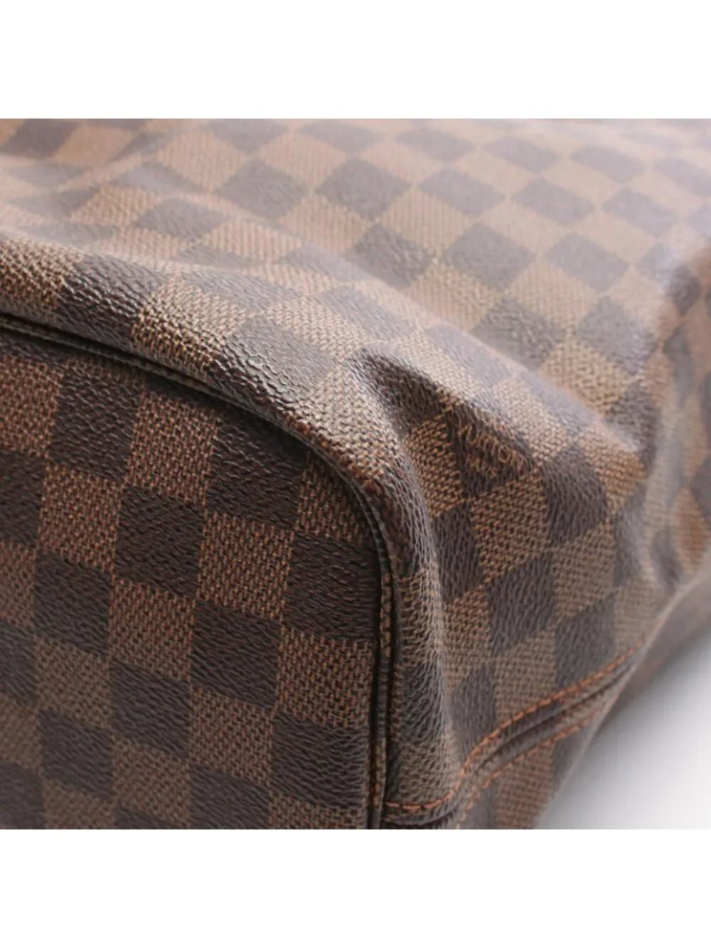 Louis Vuitton Tote Bag Neverfull MM Damier Ebene Cerise Canvas Leather